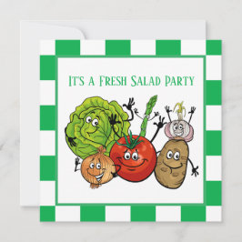 新鮮なサラダパーティーに情報を加える ノートカード
