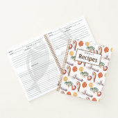 新鮮なシーフードのカスタマイズ可能なレシピブック ノートブック (内部)
