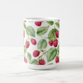 新鮮なジューシーなラズベリーの果実のパターン モーフィングマグカップ (中央)