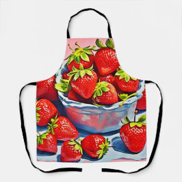 新鮮なストロベリーボウル エプロン