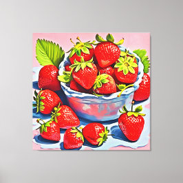新鮮なストロベリーボウル キャンバスプリント
