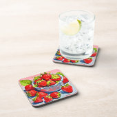 新鮮なストロベリーボウル コースター (右側)