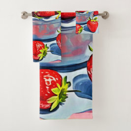 新鮮なストロベリーボウル バスタオルセット