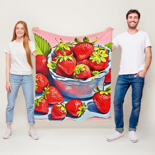 新鮮なストロベリーボウル フリースブランケット (インサイチュ)