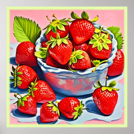 新鮮なストロベリーボウル ポスター