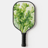 新鮮なセロリの茎の水の色の植物 ピックルボールラケット (裏面)