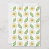 新鮮なデイジーフローラ女の子確認 招待状 (裏面)