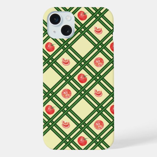 新鮮なトマトの庭師のパターン iPhoneケース (裏面)
