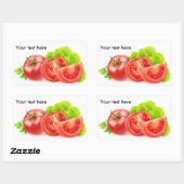 新鮮なトマトを切る 長方形シール (シート)