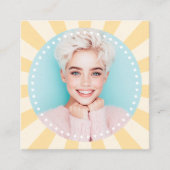 新鮮なトレンディー日が差すことの学生の卒業写真 スクエア名刺 (正面)