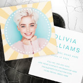 新鮮なトレンディー日が差すことの学生の卒業写真 スクエア名刺