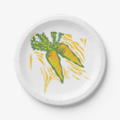 新鮮なニンジンカラフル野菜アート ペーパープレート (正面)