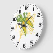 新鮮なニンジンカラフル野菜アート ラージ壁時計 (傾斜)