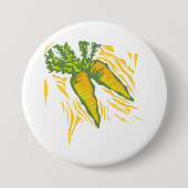 新鮮なニンジンカラフル野菜アート 缶バッジ (正面)