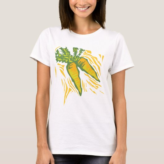 新鮮なニンジンカラフル野菜アート Tシャツ (正面)