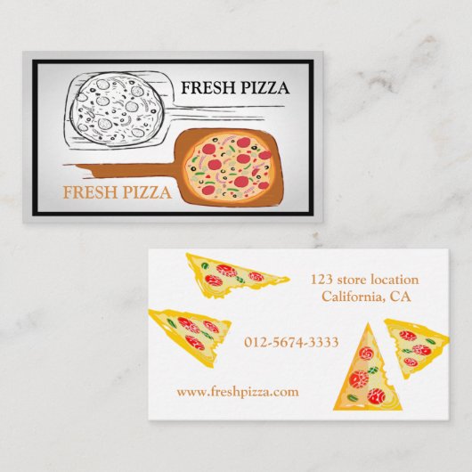 新鮮なピザ 名刺 (正面/裏面)