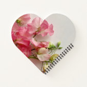 新鮮なピンクの甘いエンドウ ノートブック (裏面)