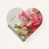 新鮮なピンクの甘いエンドウ ノートブック (正面)