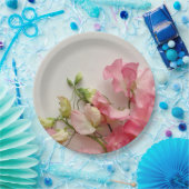 新鮮なピンクの甘いエンドウ ペーパープレート (パーティー)