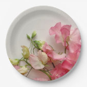 新鮮なピンクの甘いエンドウ ペーパープレート (正面)