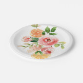 新鮮なフルーツと花の水彩デザイン ペーパープレート (アングル)
