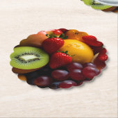 新鮮なフルーツ写真 ペーパーコースター (アングル)