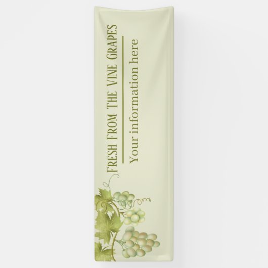 新鮮なブドウのベンダー追加文字 横断幕 (縦)