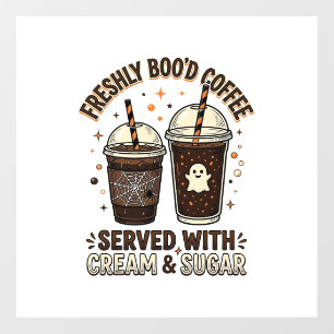 新鮮なブードコーヒーハロウィーンゴーストカップ ウィンドウサイン