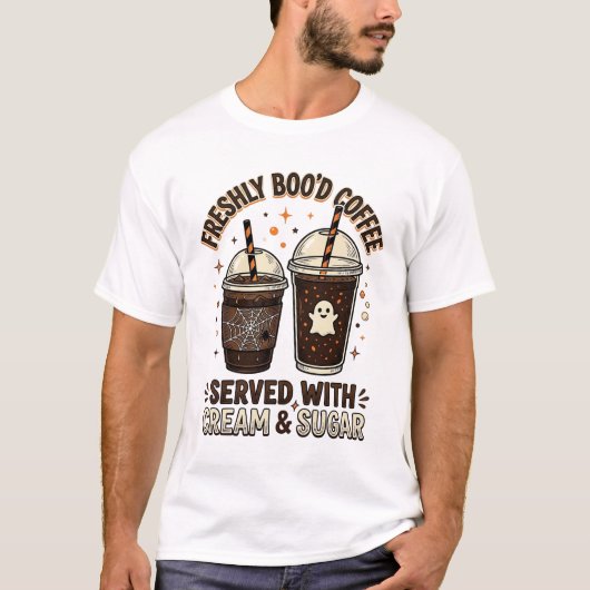 新鮮なブードコーヒーハロウィーンゴーストカップ Tシャツ (正面)