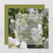 新鮮なホワイトガーデン花結婚式 招待状 (正面/裏面)