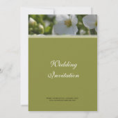 新鮮なホワイトガーデン花結婚式 招待状 (裏面)