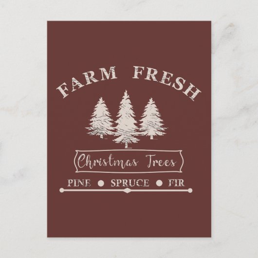 新鮮なメリークリスマスの木を栽培 シーズンポストカード (正面)