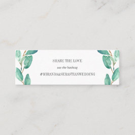 新鮮なユーカリ葉ルプス結婚のハッシュタグ スキニー名刺