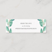 新鮮なユーカリ葉ルプス結婚のハッシュタグ スキニー名刺 (正面)