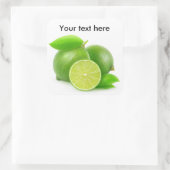 新鮮なライム全体とカット スクエアシール (バッグ)