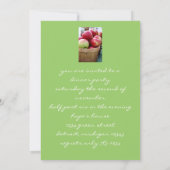 新鮮なリンゴの入った籠　ディナー・パーティーのご案内 招待状 (裏面)