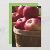 新鮮なリンゴの入った籠　ディナー・パーティーのご案内 招待状 (正面/裏面)