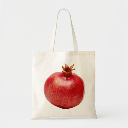 新鮮な丸ごと赤ザクロの果実 健康食品アート トートバッグ (正面)