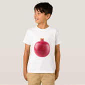 新鮮な丸ごと赤ザクロの果物 健康食品アート Tシャツ (正面フル)