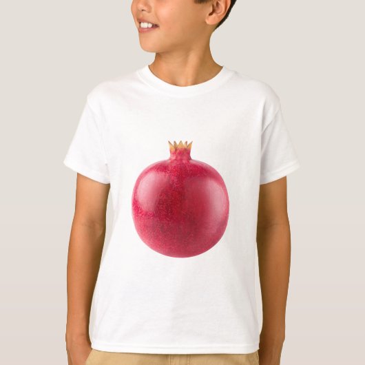 新鮮な丸ごと赤ザクロの果物 健康食品アート Tシャツ (正面)