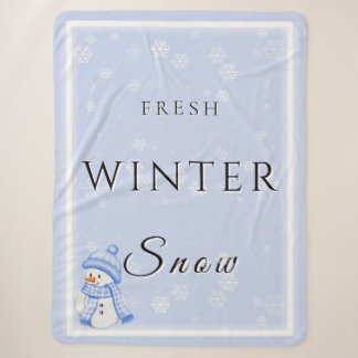 新鮮な冬の雪と雪だるまと雪 シェルパブランケット
