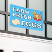 新鮮な卵の看板 横断幕 (ビルの外側)