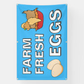 新鮮な卵の看板 横断幕 (縦)