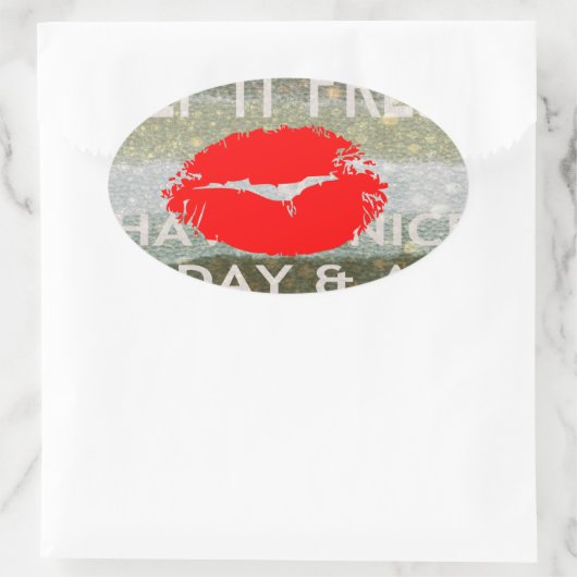 新鮮な唇、高揚するバイブ保: '新鮮で素敵 楕円形シール (バッグ)