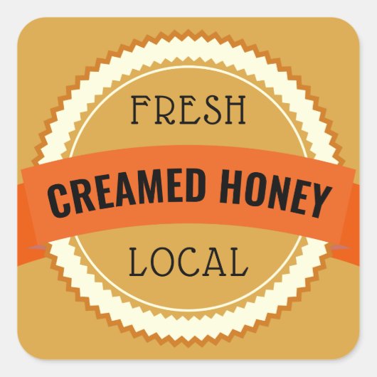 新鮮な地元のクリーム状のハニージャー琥珀 ラウンドシール (正面)