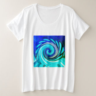 新鮮な夏のオーシャンビュー プラスサイズTシャツ