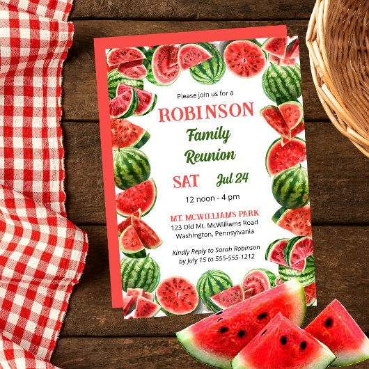 新鮮な夏のスイカQRコードファミリー懇親会 招待状