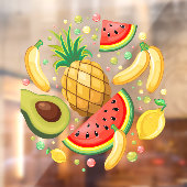 新鮮な夏のフルーツ柄 ウィンドウサイン (シート2)