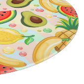 新鮮な夏のフルーツ柄 カッティングボード (角)