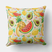 新鮮な夏のフルーツ柄 クッション (裏面)